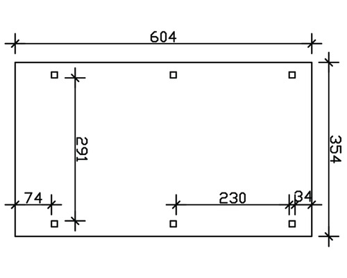 Technische Zeichnung mit Maßangaben: 604, 354, 291, 230 und 74.