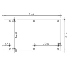 Einzelcarport SKAN HOLZ Fichtelberg inkl. Pfostenanker, rote Dachschindeln 317 x 566 cm anthrazit