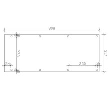 Einzelcarport SKAN HOLZ Fichtelberg inkl. Pfostenanker, rote Dachschindeln 317 x 808 cm anthrazit