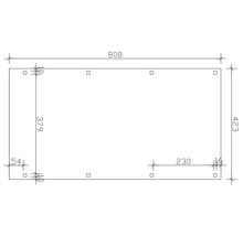 Einzelcarport SKAN HOLZ Fichtelberg inkl. Pfostenanker, rote Dachschindeln 423 x 808 cm