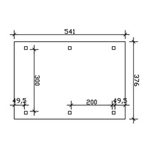 Einzelcarport SKAN HOLZ Franken inkl. Pfostenanker 376 x 541 cm anthrazit