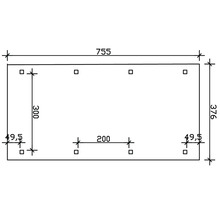 Einzelcarport SKAN HOLZ Franken inkl. Pfostenanker 376 x 755 cm anthrazit
