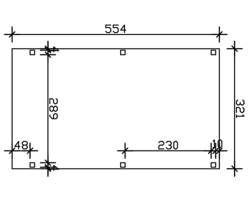 Technische Zeichnung mit Maßangaben: 554, 321, 289, 230, 48, 10