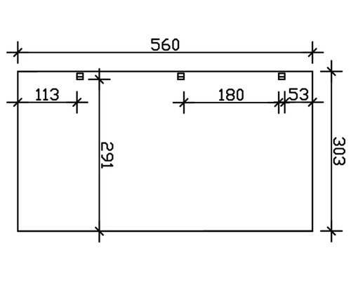 Technische Zeichnung mit Maßangaben