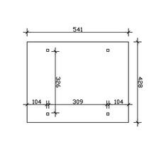 Einzelcarport SKAN HOLZ Odenwald inkl. Pfostenanker 428 x 541 cm anthrazit