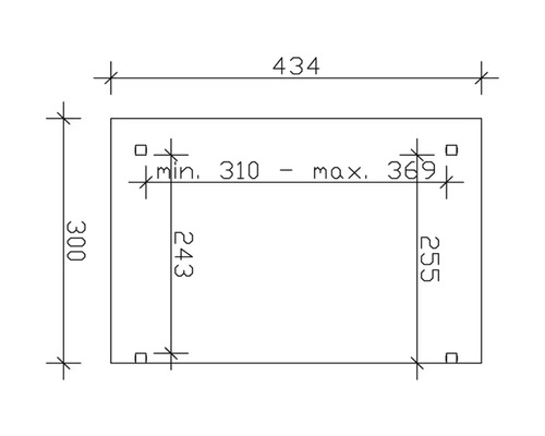 Technische Zeichnung mit Maßangaben