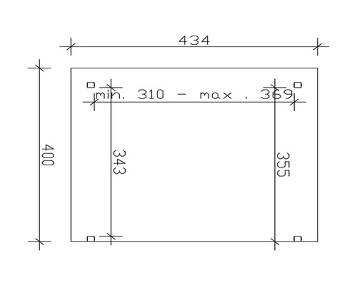 Technische Zeichnung mit Maßangaben
