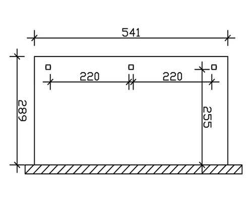 Technische Zeichnung mit Maßangaben in Millimeter