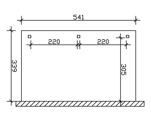 Technische Zeichnung mit Maßangaben