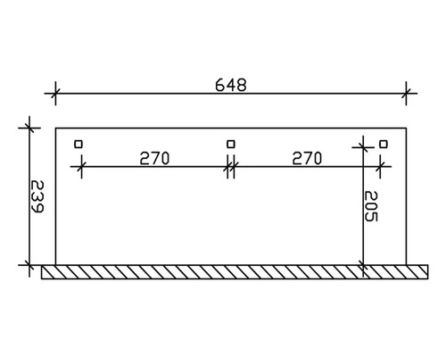 Technische Zeichnung mit Maßangaben