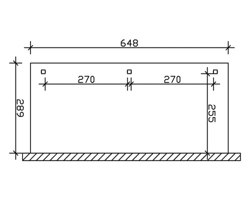 Technische Zeichnung mit Maßangaben