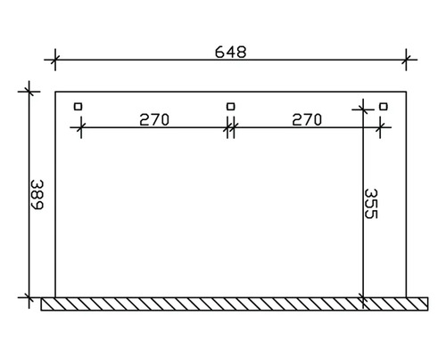 Technische Zeichnung mit Maßangaben in Millimetern