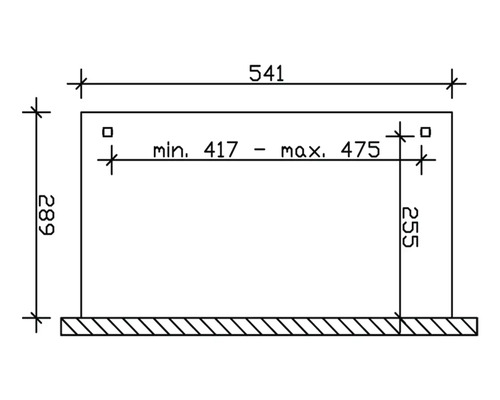 Technische Zeichnung mit Maßangaben