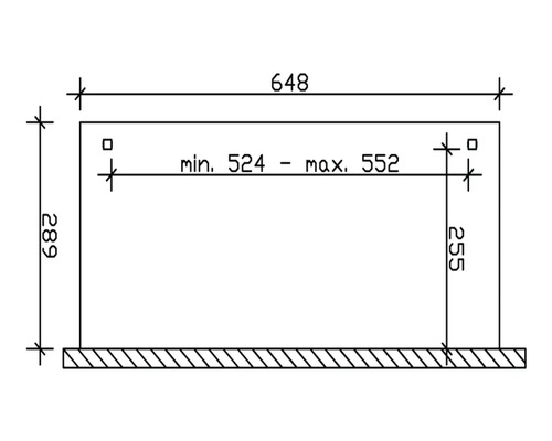 Technische Zeichnung mit Maßangaben