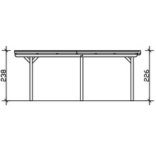 Technische Zeichnung eines Carports mit Höhenangaben