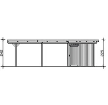 Einzelcarport SKAN HOLZ Emsland inkl. Pfostenanker, EPDM Folie, Abstellraum 404 x 846 cm anthrazit