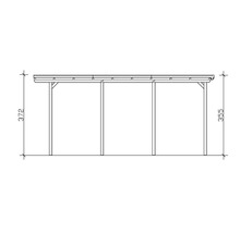 Technische Zeichnung eines Carports mit Maßangaben