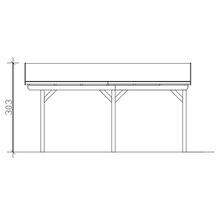 Einzelcarport SKAN HOLZ Fichtelberg inkl. Pfostenanker, rote Dachschindeln 317 x 566 cm anthrazit