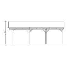 Einzelcarport SKAN HOLZ Fichtelberg inkl. Pfostenanker, rote Dachschindeln 423 x 808 cm