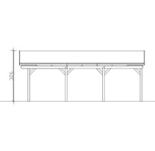 Doppelcarport SKAN HOLZ Fichtelberg inkl. Pfostenanker, schwarze Dachschindeln 618 x 566 cm anthrazit