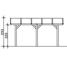 Einzelcarport SKAN HOLZ Franken inkl. Pfostenanker 376 x 541 cm anthrazit