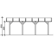 Einzelcarport SKAN HOLZ Franken inkl. Pfostenanker 376 x 755 cm anthrazit
