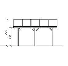 Doppelcarport SKAN HOLZ Franken inkl. Pfostenanker 635 x 541 cm anthrazit