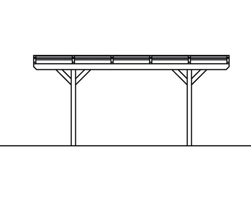 Skizze eines Holzcarports