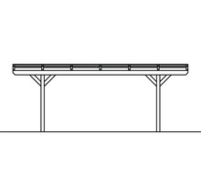 Illustration eines Carports mit Flachdach