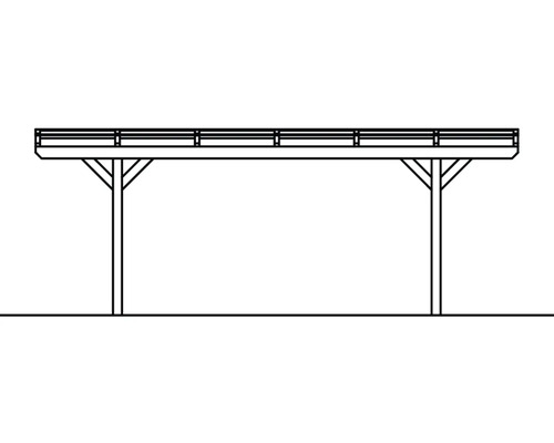Illustration eines Carports mit Flachdach