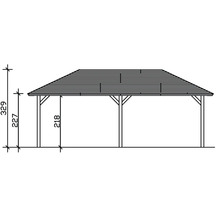 Einzelcarport SKAN HOLZ Taunus inkl. Pfostenanker 374 x 656 cm anthrazit