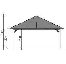 Einzelcarport SKAN HOLZ Taunus inkl. Pfostenanker 439 x 786 cm anthrazit