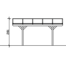 Doppelcarport SKAN HOLZ Westerwald inkl. Pfostenanker 570 x 541 cm anthrazit