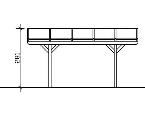 Illustration einer Pergola mit Höhenangabe 281