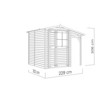 Gartenhaus Bertilo Tonio 1 Plus inkl. Schleppdach 244 x 233 cm natur exclusiv bei Hornbach