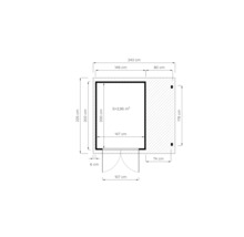 Gartenhaus Bertilo Tonio 1 Plus inkl. Schleppdach 244 x 233 cm natur exclusiv bei Hornbach