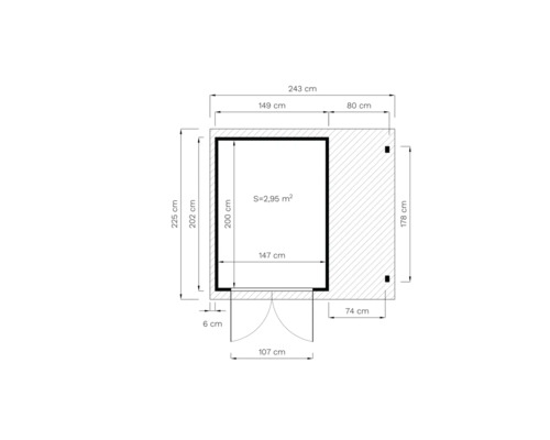 Grundriss mit Maßangaben