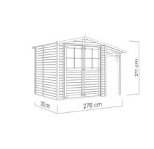 Gartenhaus Bertilo Tonio 2 Plus inkl. Schleppdach 297 x 233 cm beige exclusiv bei Hornbach