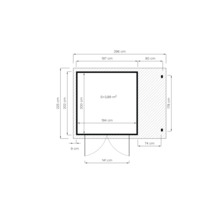 Gartenhaus Bertilo Tonio 2 Plus inkl. Schleppdach 297 x 233 cm beige exclusiv bei Hornbach