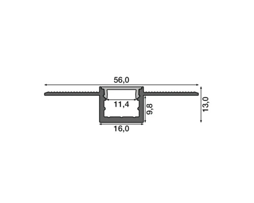 Zeichnung eines LED Profils mit Größenangaben