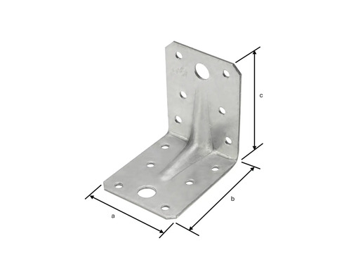 Winkelverbinder mit Abmessungen a, b und c.