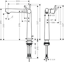 hansgrohe Waschtischarmatur TALIS S 250 chrom ohne Ablaufgarnitur 72116000