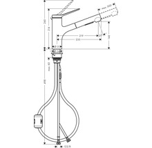 hansgrohe Küchenarmatur mit Handbrause ZESIS 150 M33 edelstahl gebürstet 74820800