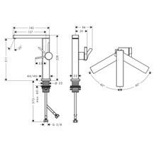 hansgrohe Waschtischarmatur TECTURIS E 210 CoolStart chrom mit Push-Open Ablaufventil 73063000