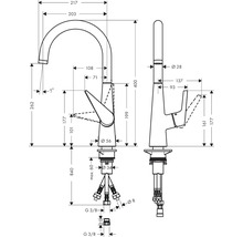 hansgrohe Niederdruckarmatur TALIS 260 M51 chrom 72812000