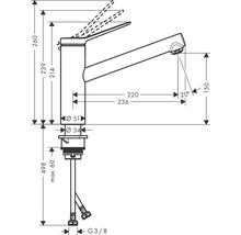 hansgrohe Küchenarmatur ZESIS 150 M33 CoolStart edelstahl gebürstet 74813800