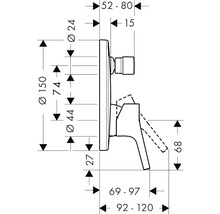 hansgrohe Badewannenarmatur Unterputz TALIS S chrom ohne Unterputzgrundkörper 72406000