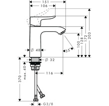 hansgrohe Waschtischarmatur METRIS 110 LowFlow Eco chrom ohne Ablaufgarnitur 31204000