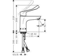 hansgrohe Waschtischarmatur FOCUS Care 100 Eco chrom ohne Ablaufgarnitur 31915000