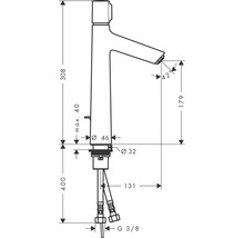 hansgrohe Waschtischarmatur TALIS SELECT S 190 chrom mit Zugstangen-Ablaufgarnitur 72044000